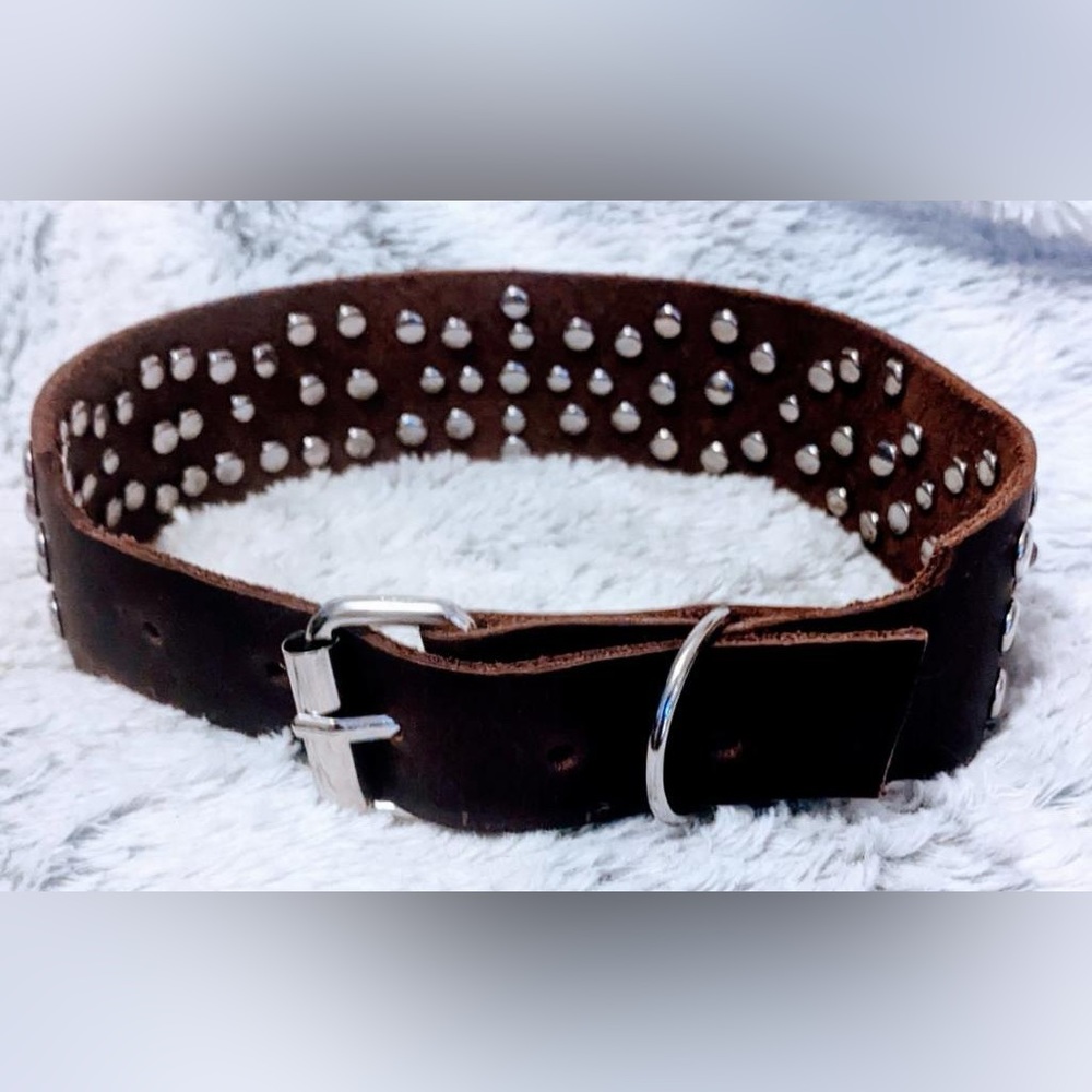 Crystal leather handmade dog collar - Picture 2 of 9